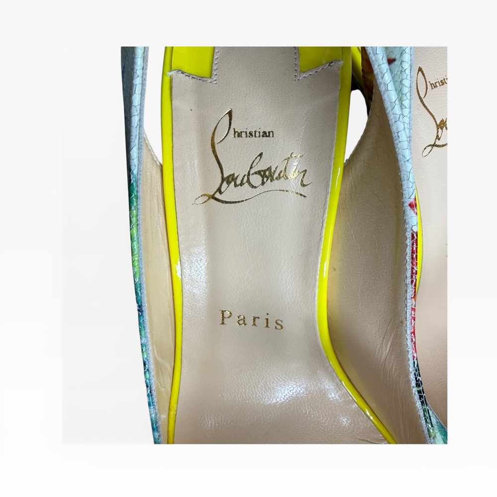 Christian Louboutin Yellow and Red Tropical Heels Size 38.5 - Picture 8 of 12